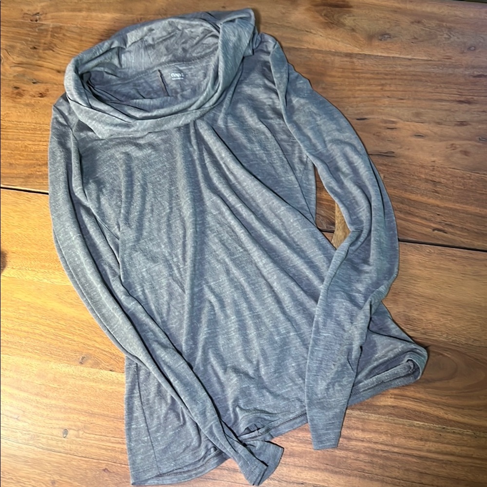 TALL GAP Gray Cowl Neck Long Sleeved Shirt with Soft Knit